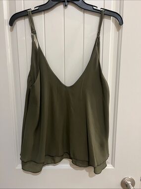 Tobi Olive Double-Layer V-Neck Camisole